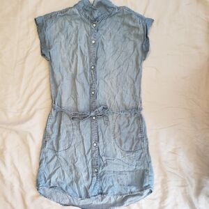 Chelsea & Violet Girls Light Blue Denim Button Up Dress 14